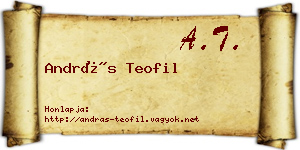 András Teofil névjegykártya